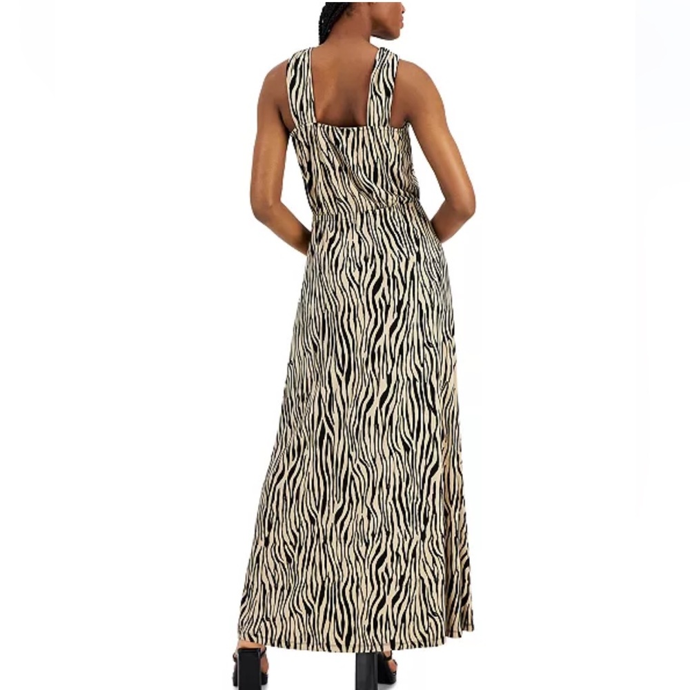 NWT 1X INC International Concepts Zebra Halter Slit Maxi Dress - Picture 3 of 11